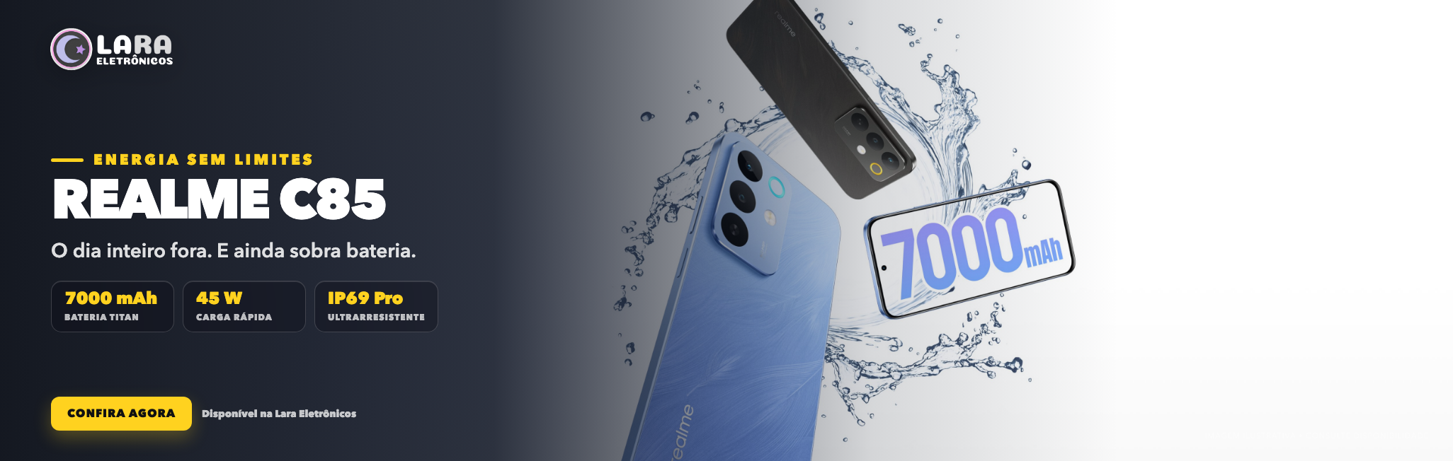Realme C85 com bateria Titan de 7000 mAh